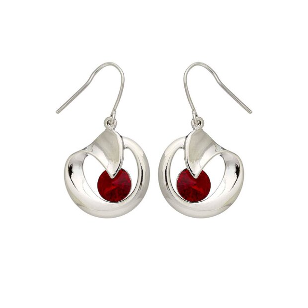 Tillberg ladies earring silver-plated with Swarovski stone 3.5x2x1 cm red 032-06-21
