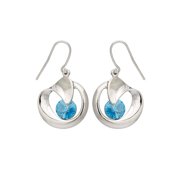 Tillberg ladies earring silver-plated with Swarovski stone 3.5x2x1 cm light blue 032-06-20