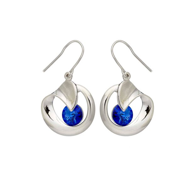 Tillberg ladies earring silver-plated with Swarovski stone 3.5x2x1 cm dark blue 032-06-18