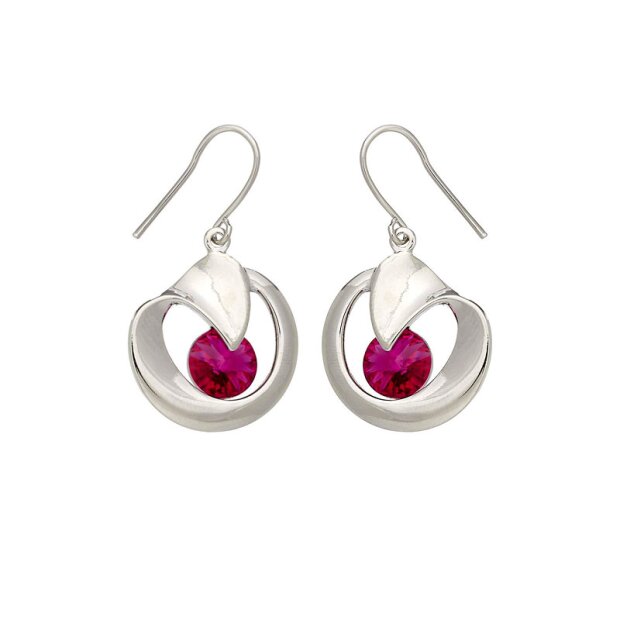 Tillberg ladies earring silver-plated with Swarovski stone 3.5x2x1 cm pink 032-06-13