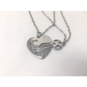 Necklace with Friendship Charm, Key and Heart, Set of 2,...