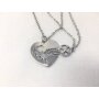 Necklace with Friendship Charm, Key and Heart, Set of 2, BEST FRIENDS,SR-19682,Length 45cm, 2cm