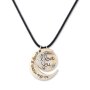 Leather necklace with ILY to the moon...pendant, length ca. 45 cm