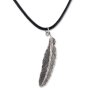 Necklace feather antic silver
