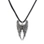 Necklace with wings pendant, antique silver