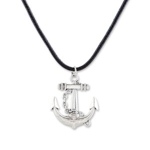 leather necklace with anchor
