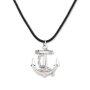 Necklace with anchor pendant, anti silver