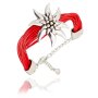 Bracelet with edelweiss pendant, red