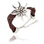 Bracelet with edelweiss pendant, brown