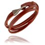Mens bracelet made of real leather with hook closure...
