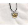 Necklace Edelweiss long black / anti gold