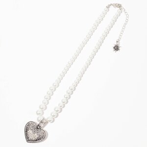 Edelweiss necklace with white heart pendant
