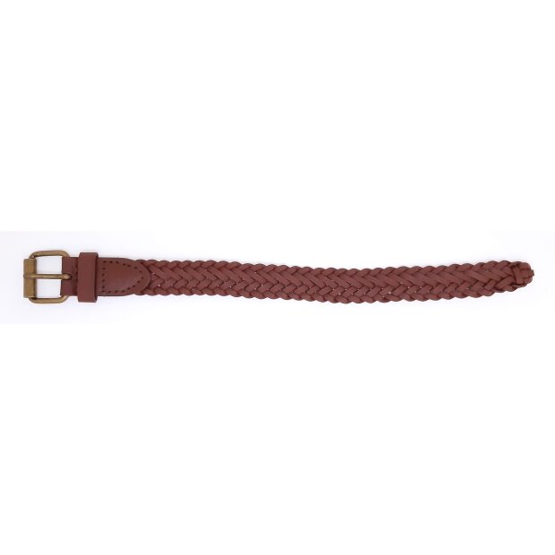 Leather bracelet braided light brown