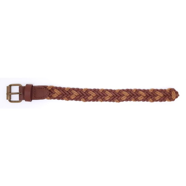 Leather bracelet braided light brown