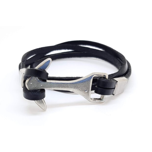 Wickelarmband mit Ankerverschluss schwarz 066-08-31