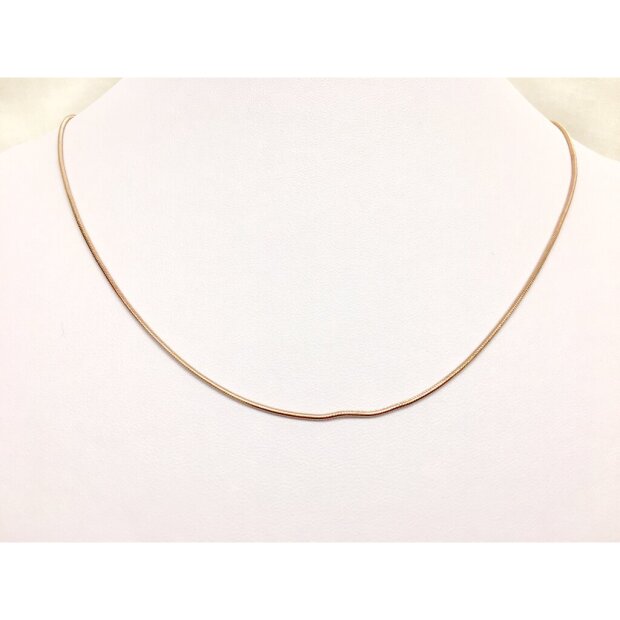 Stainless steel necklace 50 cm long 0,04 cm wide rose gold