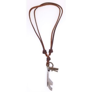 Leather necklace key
