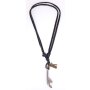 Leather necklace key black