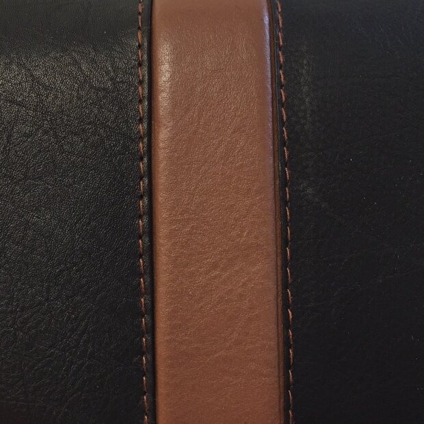 Tillberg ladies wallet made from real nappa leather black+cognac