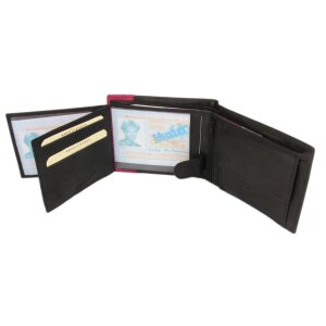 Tillberg real leather wallet unisex 9.5 x11.5 x 2 cm black + Pink