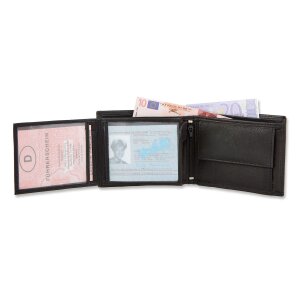 Real leather wallet 9.5x11.5x2 cm