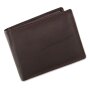 Wallet made from real leather, dark brown