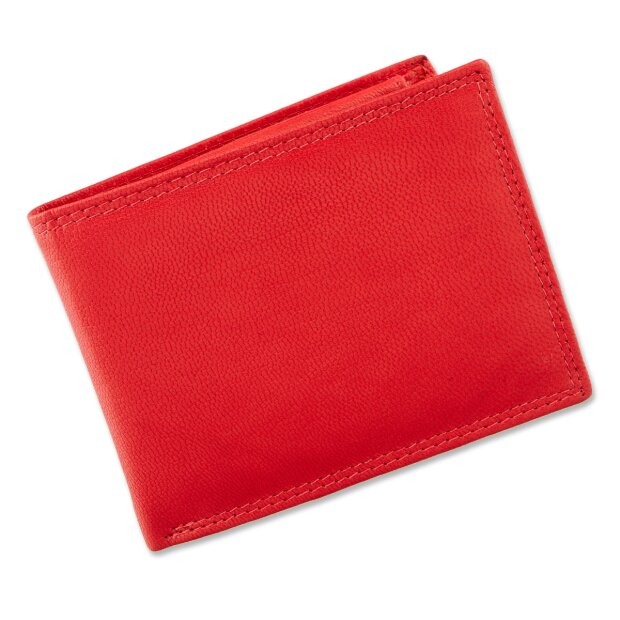 Wallet made from real leather, red