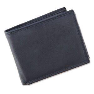 Wallet made from real leather, navy blue