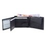 Wallet made from real leather, navy blue