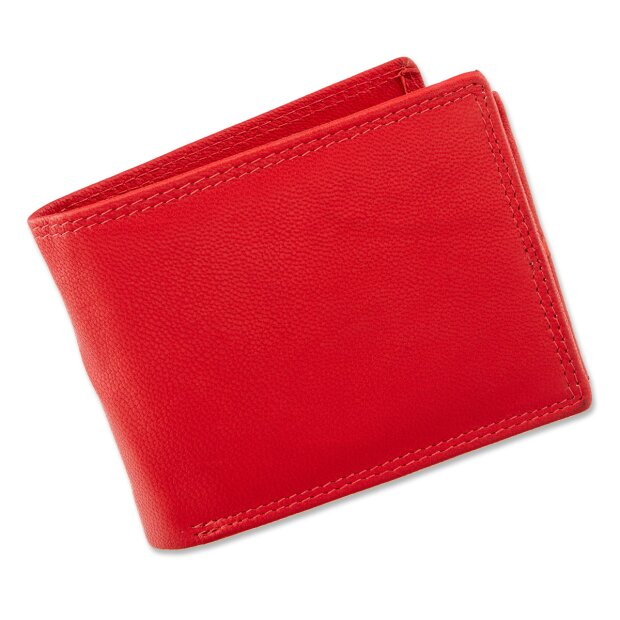 Wallet made from real leather, red