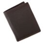Wallet made from real leather 10,5 cm x 8 cm x 2 cm, dark...