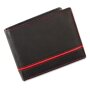 Surjeet Reena Geldb&ouml;rse Portemonnaie Portmonee aus echtem Leder 9,5x12x1,5 cm schwarz+rot