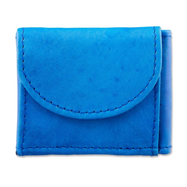 Tillberg mini wallet made from real leather 5,5 cm x 7,5 cm x 1,5 cm, royal blue