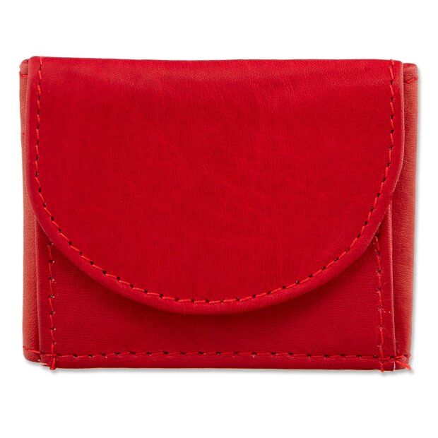 Tillberg mini wallet made from real leather 5,5 cm x 7,5 cm x 1,5 cm, red