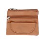 Unisex key case made of genuine leather 8,5x12x1cm light brown
