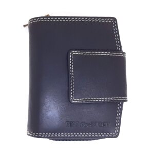 Unisex wallet made of genuine leather black
