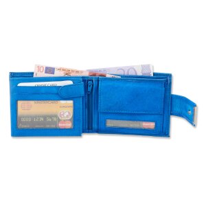 Unisex Geldb&ouml;rse Echtlederb&ouml;rse Portemonnaie 9,5 x 12 x 1,5 cm #00021royalblau