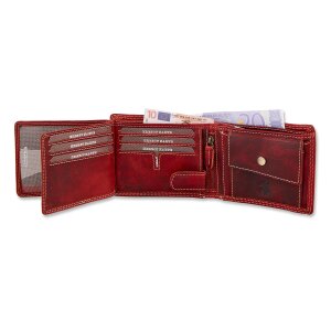 Tillberg wallet made from real leather with motorcycle motif 10x12x2.5 cm