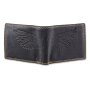 Wallet made from real water buffalo leather with eagle motif, navy blue