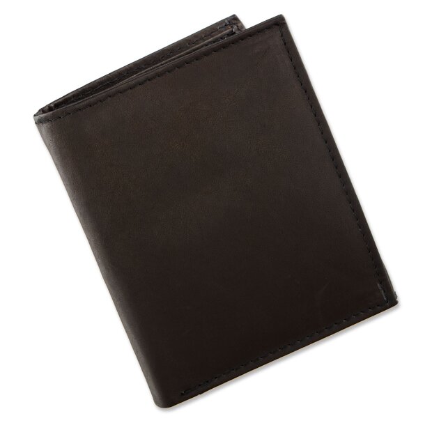 Mens wallet made of genuine leather 12.5x10x2 cm # 00012 / black
