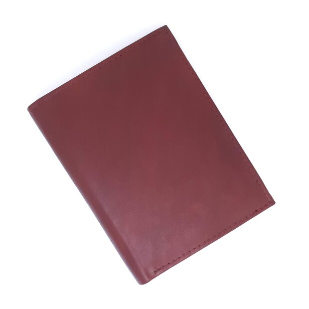 Mens wallet made of genuine leather 12.5x10x2 cm # 00012 / cognac
