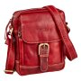 Leather shoulder bag reddish brown