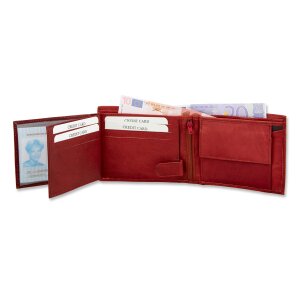 Surjeet-Reena mens wallet wallet made of genuine leather 10x11.5x2 cm red brown # 00166 S-0625