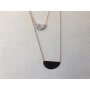 Venture Lange Halskette mit zwei Ketten und zwei Halbmond Anh&auml;nger 64 cm Gold