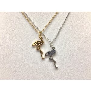 Necklace plain with pendant &quot;Flamingo&quot; length 42cm