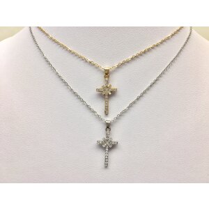 Chain with rhinestone cross length 44 cm