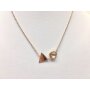 Necklace triangle pendant with rhine stones 42 cm rose gold