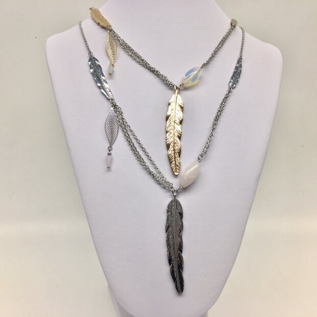 Venture Damen Halsketten mit vielen unterschiedlichen Anh&auml;ngern, L&auml;nge 80cm