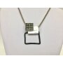 Necklace with square pendant black