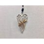 Venture Ladies Long Necklace Heart pendant with dragonfly, length 84cm